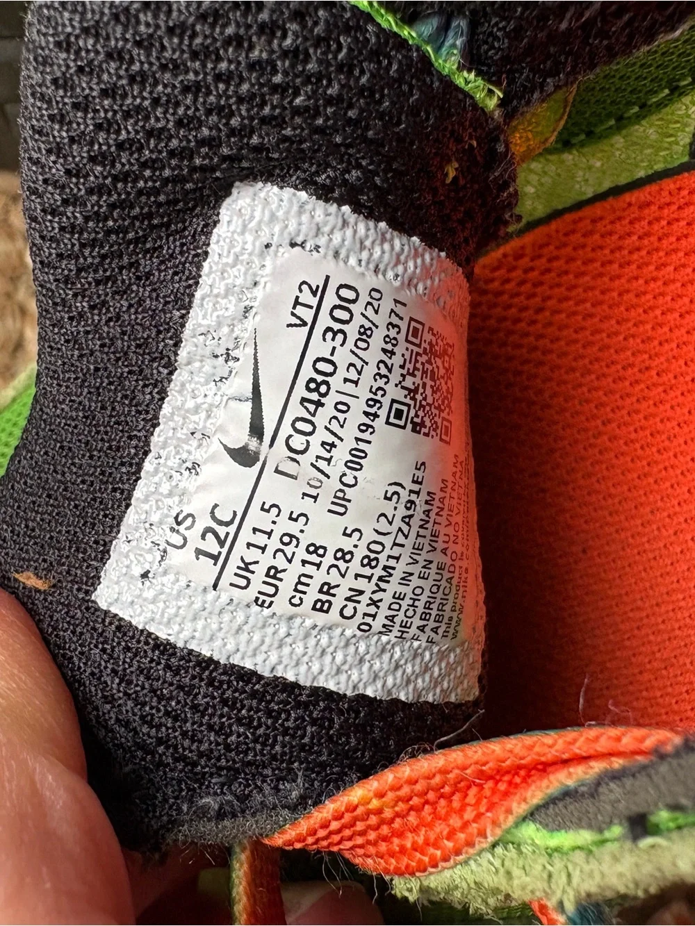 Kids Bright Green Nike Sneakers with Rainbow Laces